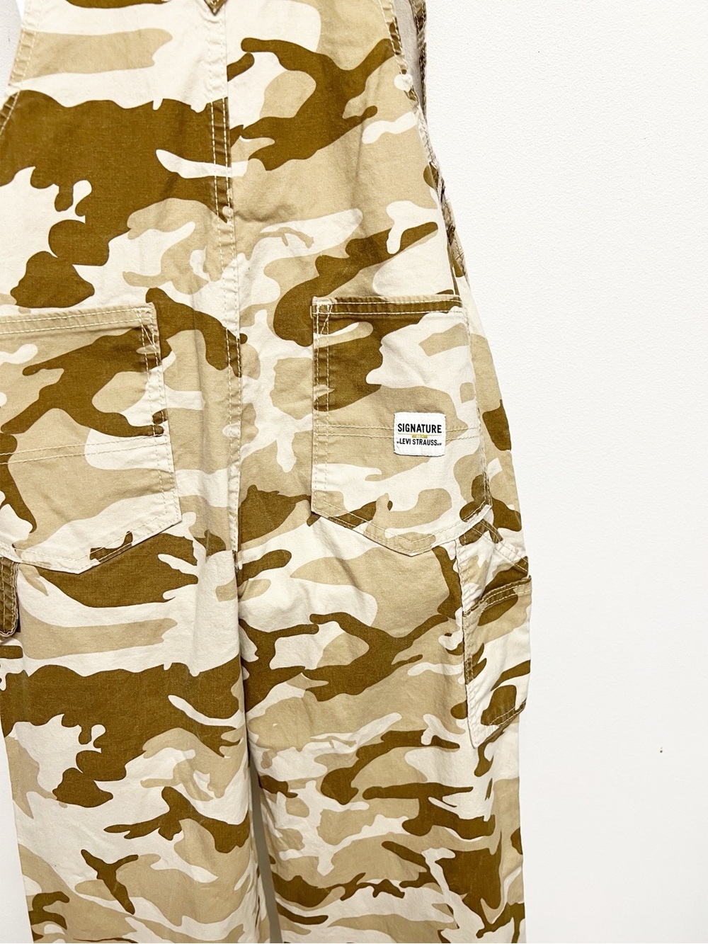 Signature by Levis Big Boys Tan Desert Utility Camo Pant Cargo Overalls Size XXL - Picture 4 of 7